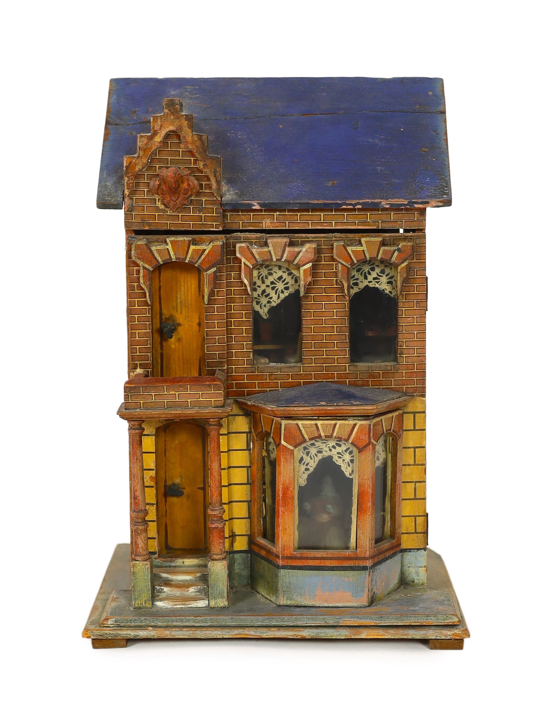 A Moritz Gottschalk 'Blue Roof’ furnished dolls’ house, circa 1880-85
